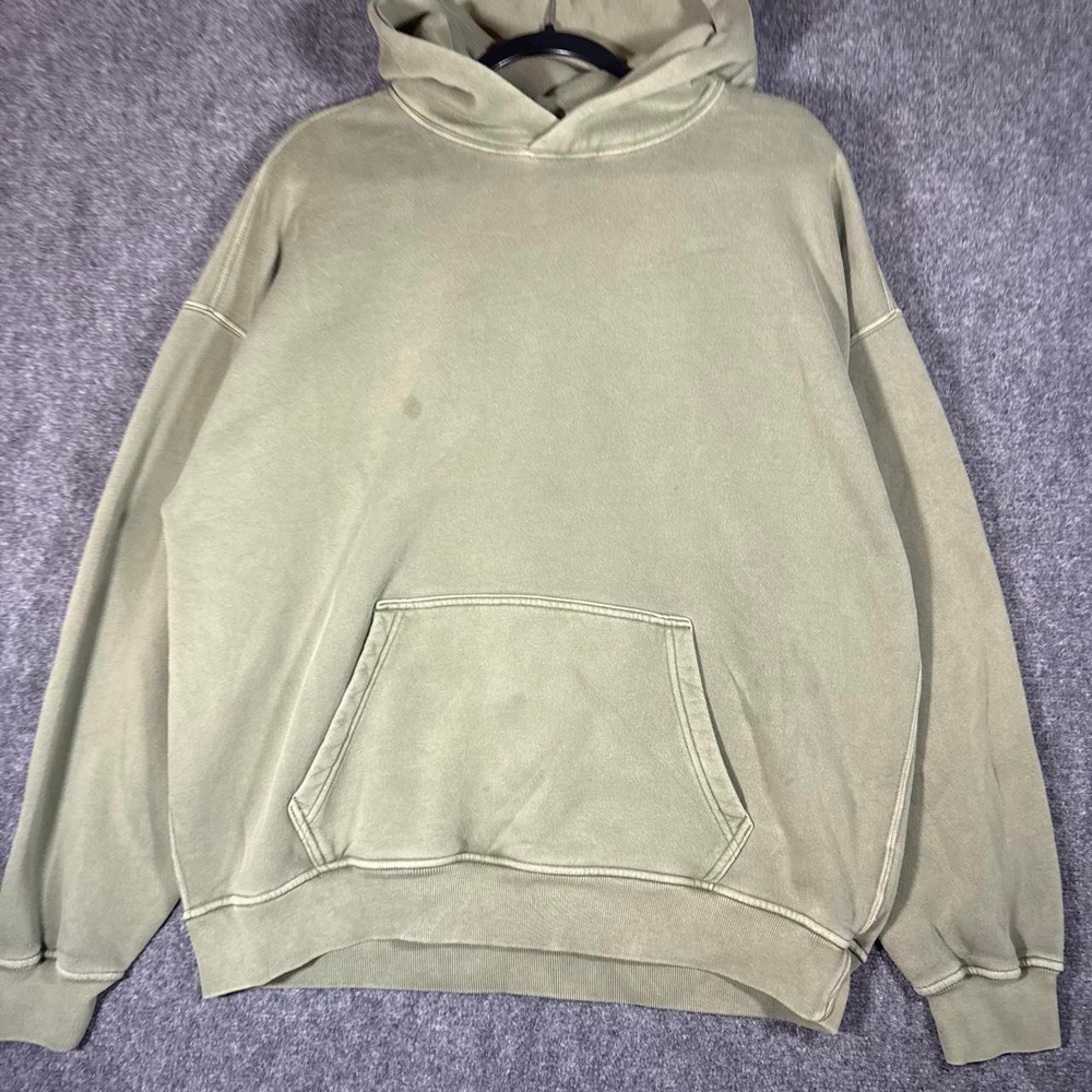 Abercrombie & Fitch Mens Soft AF Essentials Hoodie Green Khaki Pullover Size M